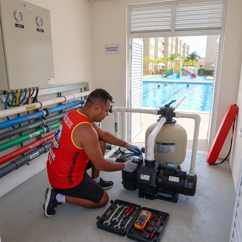 Manutenção filtro e bomba de piscina